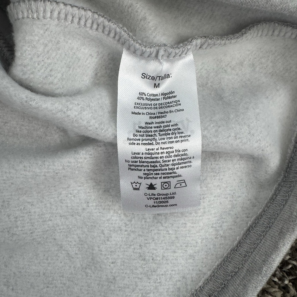 Von Dutch Rhinestone Logo Cropped Hoodie Gray Y2K Women M NWT - Picture 6 of 6